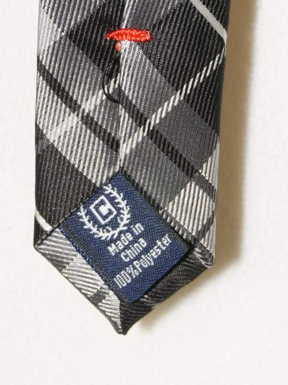 LNC Chaps 2.25” W x 48”L Boys Plaid Tie 100% Polyester Shiny Black Gray White